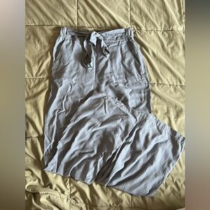 Women’s Light Blue Gray Linen Pants